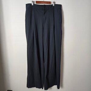 Athleta Size 16 Pinnacle Wide Leg High-Rise Trousers Shadow Grey Career Office